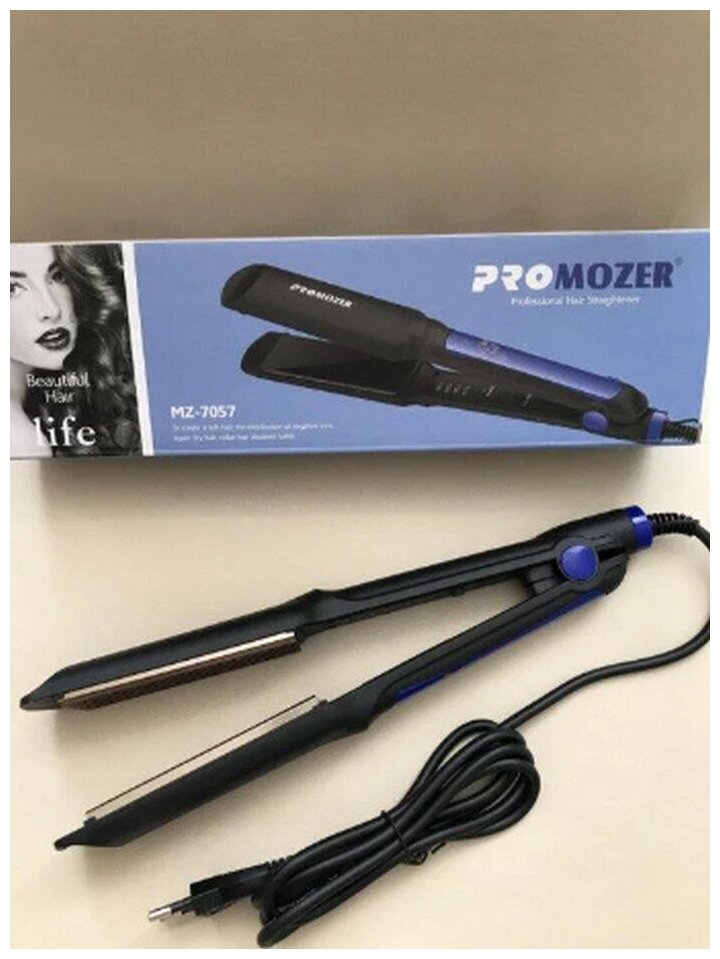 Выпрямитель для волос ProMozer MZ-7057, черный цвет, 1 шт - фотография № 2