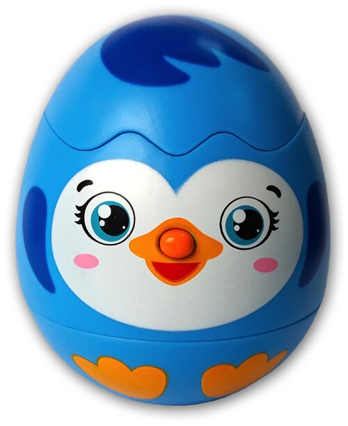 Развивающая игрушка Азбукварик Яйцо-сюрприз Пингвинчик, голубой