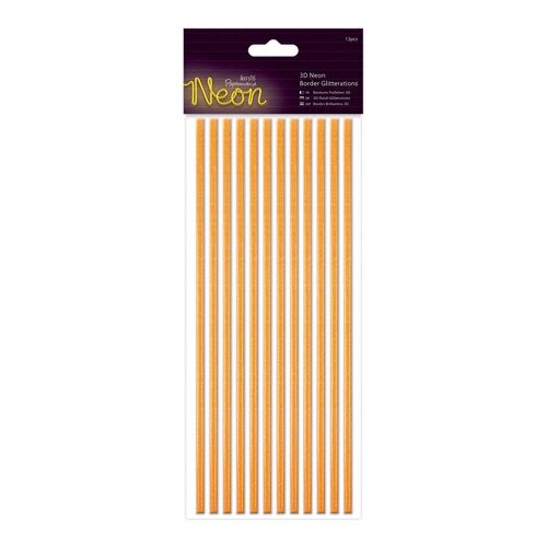 Набор наклеек с блестками Полоски Neon оранжевый 0,4 х 23 см оранжевый неон DOCRAFTS PMA818103