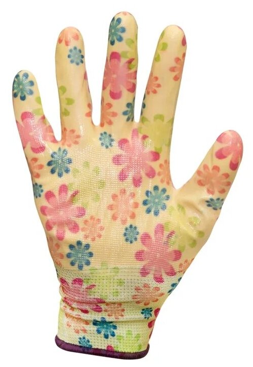 Gestia Home / Перчатки садовые рабочие нейлоновые с обливкой/ перчатки хозяйственные для сада для огорода 5 пар