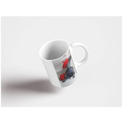 фото Кружка "пабло мышь, пабло пикассо, вязанная крючком мышка 320 мл. белая" lotsprints