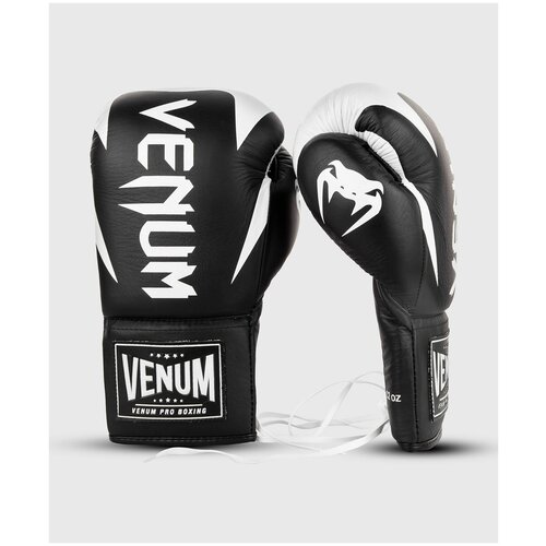 фото Боксерские перчатки профессиональные venum hammer pro черный/белый 10 унций