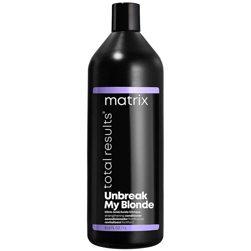 Matrix кондиционер Total Results Unbreak My Blonde для укрепления осветленных волос, 1000 мл кондиционер укрепляющий для осветленных волос с лимонной кислотой matrix unbreak my blonde 300 мл