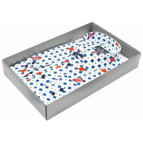 фото Рубашка poggino 5006-24 цвет мультиколор размер 46 ru / s (37-38 cm