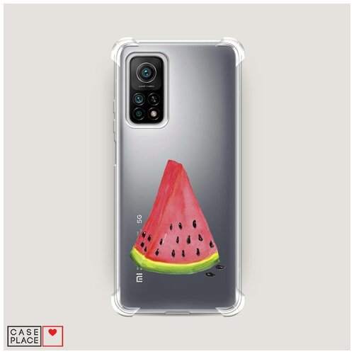 фото Чехол силиконовый противоударный xiaomi mi 10t pro сочный арбуз case place