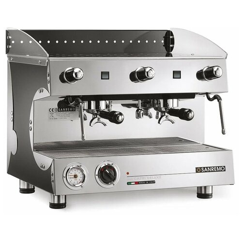 Кофемашина рожковая профессиональная полуавтомат для дома и кофейни Sanremo CAPRI SAP DLX 2 2 группы черная 24775500₽