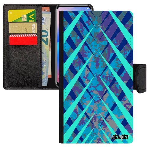 фото Противоударный чехол-книжка для // apple iphone xs // "дизайн сталактит" стиль осколки, utaupia, голубой