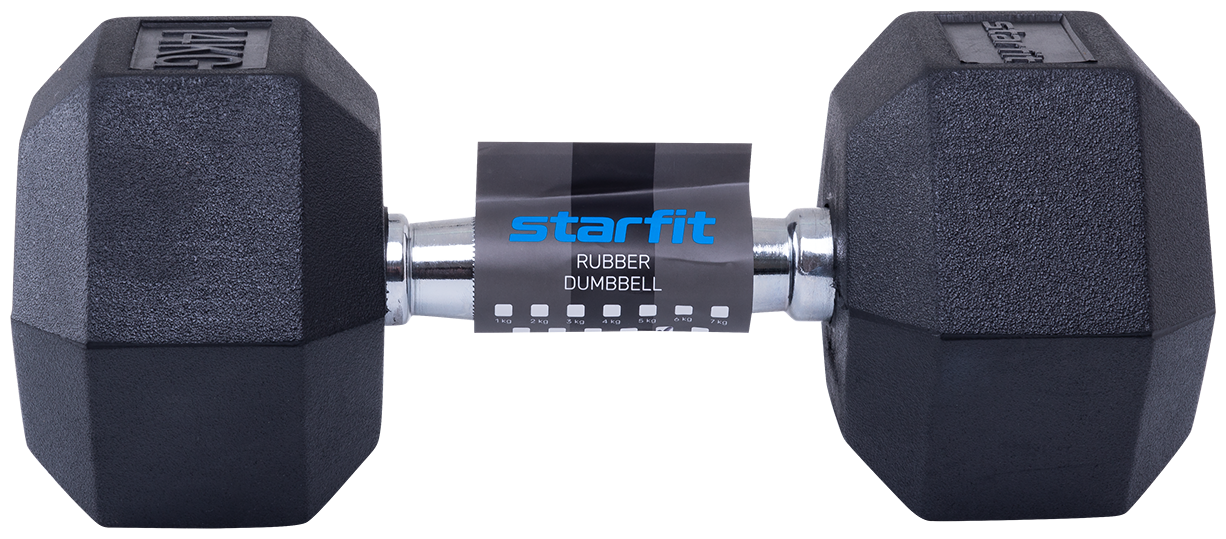 Гантель обрезиненная STARFIT DB-301 14 кг, черная