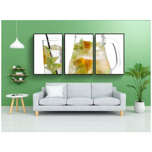 фото Набор модулных постеров для интерьера "лимонад, напиток, лето" 60x90 см. в тубусе, без рамки lotsprints