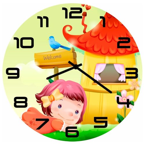 фото Svs настенные часы svs 3002658 девочка на траве