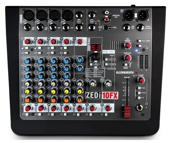 Allen&Heath ZEDi10FX микшерный пульт с процессором эффектов подсвеченный PFL индикатор