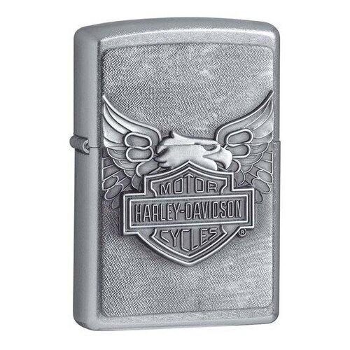 Зажигалка Zippo Harley-Davidson, латунь/сталь с покрытием Street Chrome, серебристая, 36x12x56 мм зажигалка zippo harley davidson с покрытием street chrome латунь сталь серебристая 38x13x57 мм