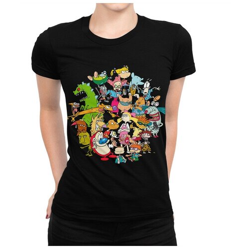 Футболка Dream Shirts Персонажи Nickelodeon Женская M Черная черный  