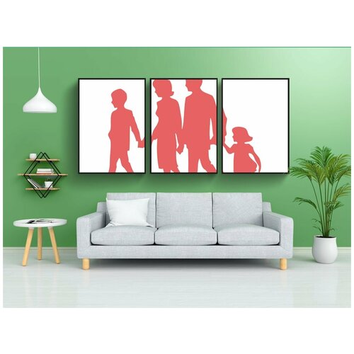 фото Набор модулных постеров для интерьера "семья, отец, мама" 60x90 см. в тубусе, без рамки lotsprints