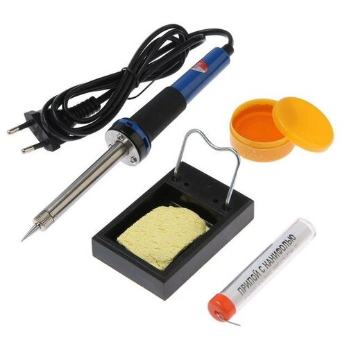 Набор для пайки REXANT 11 паяльник 30 Вт подставка губка канифоль припой 160400₽