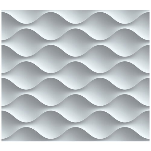 Фотообои Уютная стена Белые волны 3D 300х270 см Бесшовные Премиум (единым полотном)