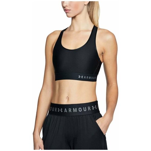 фото Топ-бра under armour размер xs, black/metallic silver - 001