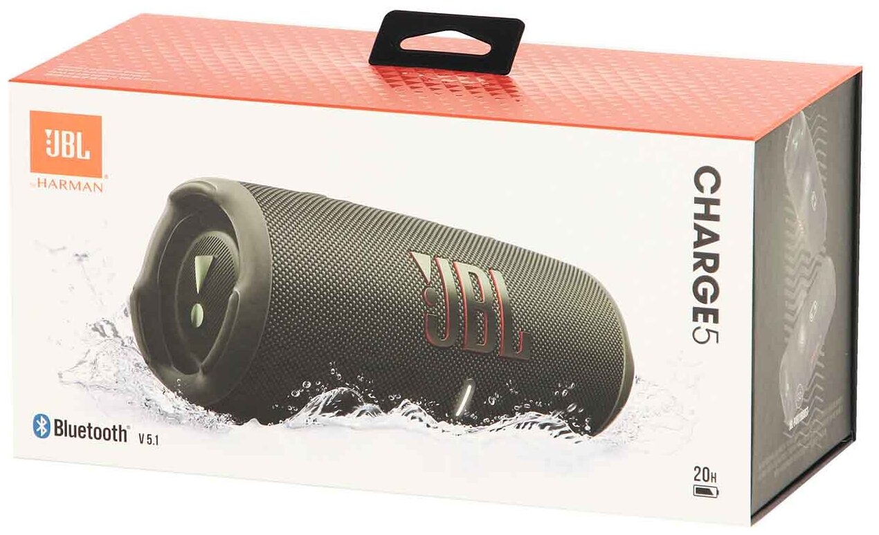 Портативная акустика JBL Charge 5 RU, 40 Вт, зеленый - фотография № 3