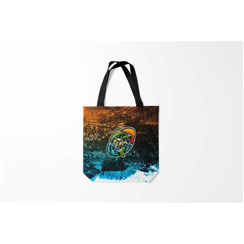 фото Сумка-шоппер / 40х40 см / туристические / рыбалка рыба на крючке burnettie