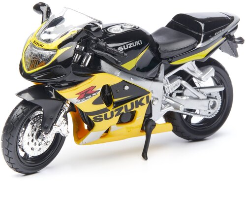 Мотоцикл Maisto Suzuki GSX-R600 1:18, 11.9 см, черный/желтый