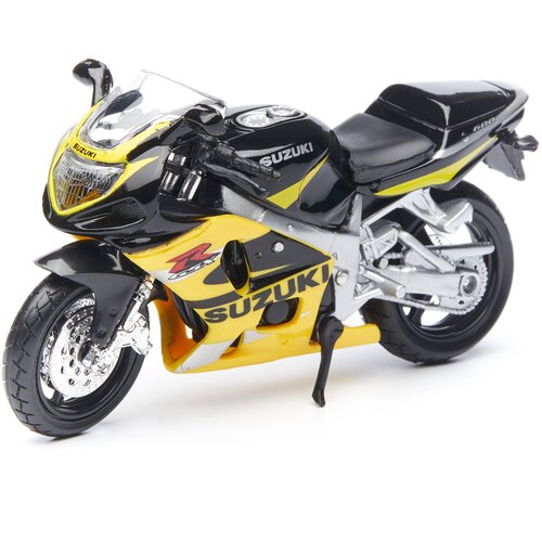 Мотоцикл Maisto Suzuki GSX-R600 1:18, 11.9 см, черный/желтый maisto 1 18 suzuki gsx s750 abs moto original authorized simulation alloy motorcycle model toy car collecting birthday present