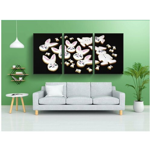 фото Набор модулных постеров для интерьера "печенье, пасхальный заяц, выпечка" 60x90 см. в тубусе, без рамки lotsprints