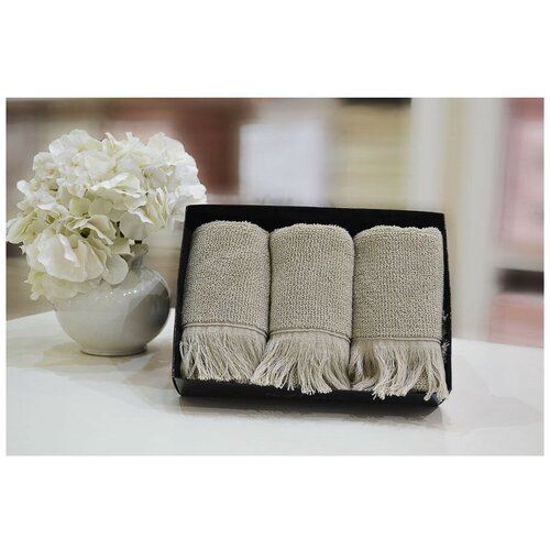 фото Soft cotton fringe набор салфеток бежевый