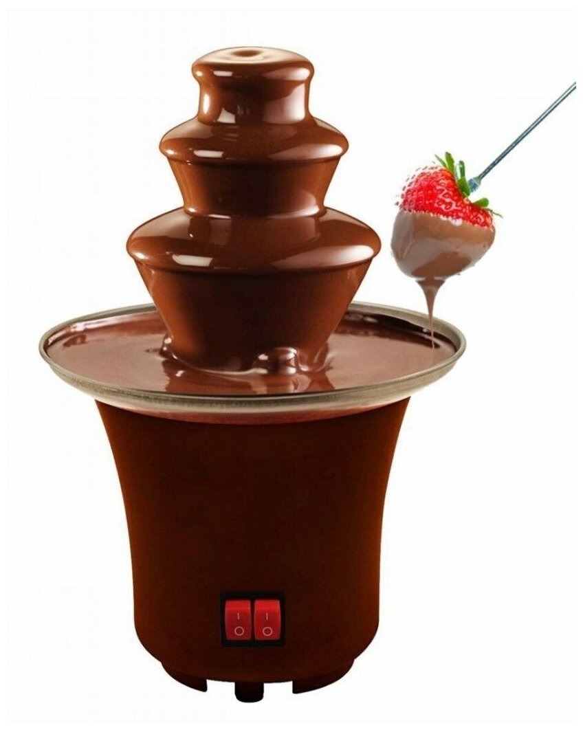 Шоколадный фонтан фондю Chocolate Fondue Fountain Mini 21 см.