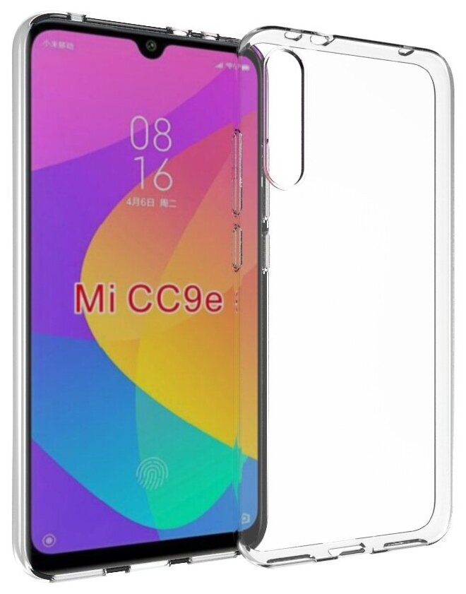 Чехол панель накладка для Xiaomi Mi CC9e / Xiaomi Mi A3 с защитными заглушками и защитой боковых кнопок прозрачная