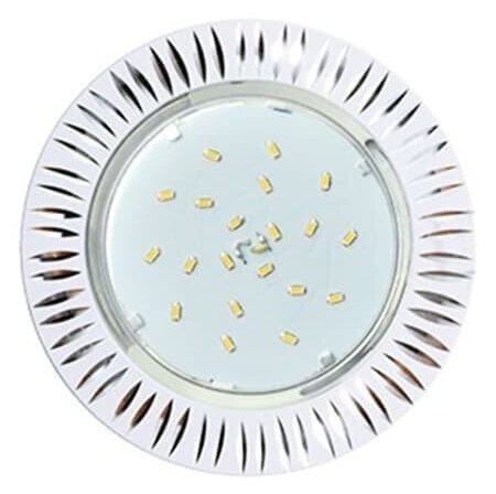 Ecola GX53 H4 DL5383 светильник встраив. без рефл. Рифленые реснички Белый/Алюм 20x110 (к+)