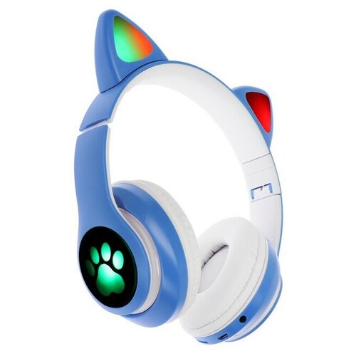 MYBIT Наушники-Кошки W-32 беспроводные MIC BT 50 AUX microSD MP3 400 мАч синие 219900₽