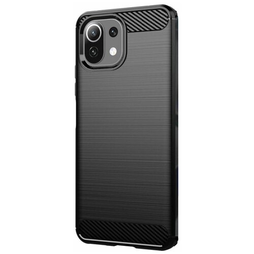 фото Brodef carbon силиконовый чехол для xiaomi mi 11 черный