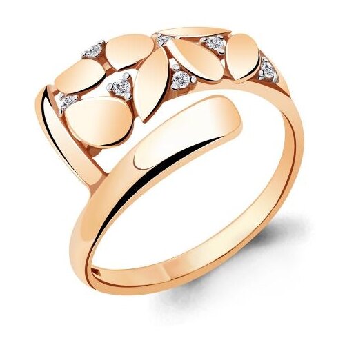 фото Кольцо из золочёного серебра aquamarine а68818а-п с фианитом diamant-online