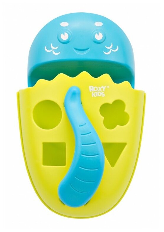 Органайзер-сортер Roxy-Kids Dino с полкой для игрушек и банных принадлежностей зеленый
