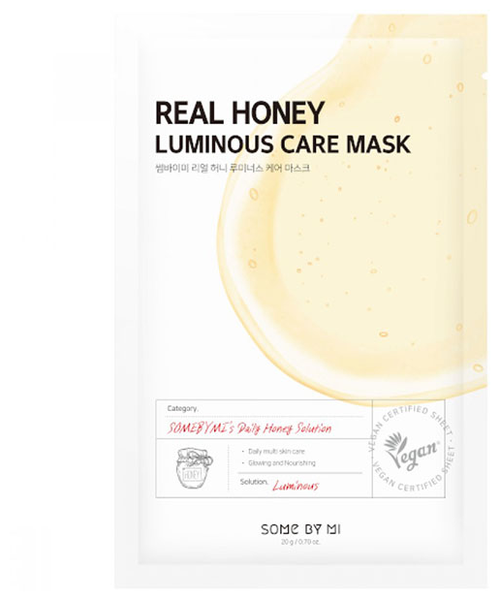 Some By Mi Real Honey Luminous Care Mask Тканевая маска с медом 20мл