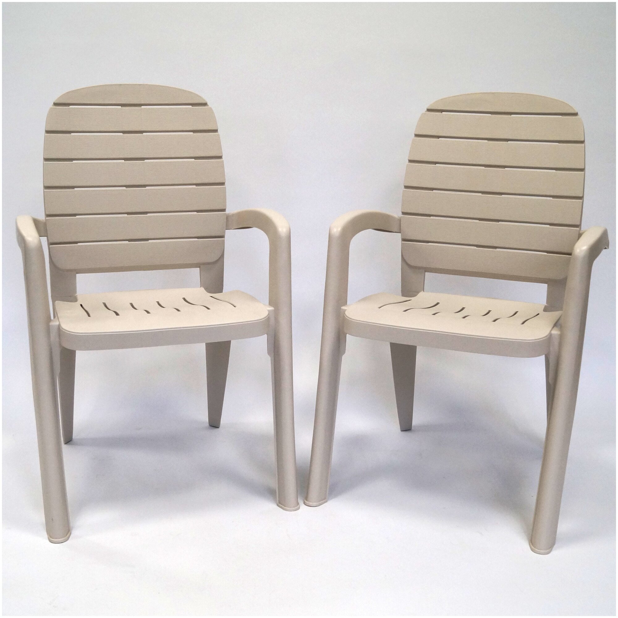 Садовые пластиковые кресла стулья для дачи Прованс, Грэй, 2 шт - фотография № 6