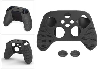 Силиконовый чехол для геймпада XBOX Series X/S Wireless Controller + 2 накладки на стики, чёрныt, DOBE (TYX-0626)