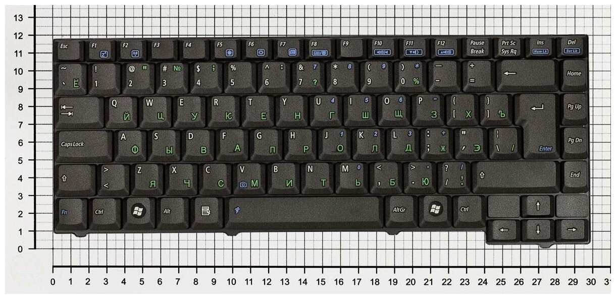 Клавиатура для ноутбука Asus X50S русская черная Г-образный Enter