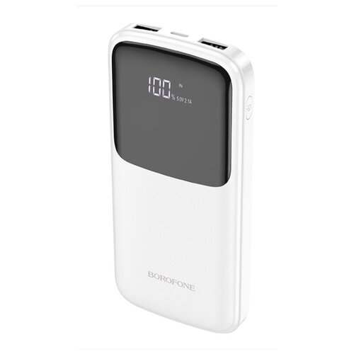 Аккумулятор Borofone BJ17A Mike digital display power bank внешний дополнительный 20000 mAh 2USB с дисплеем белый