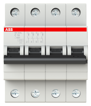 ABB SH204L Автоматический выключатель 4P 16А (C) 4,5kA