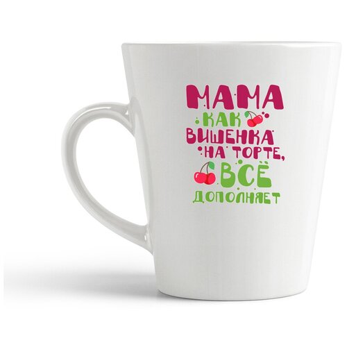 фото Кружка-латте coolpodarok прикол. семья. мама, как вишенка на торте, все дополняет