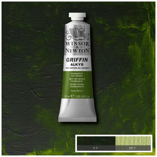 Winsor&Newton Алкидная краска Griffin, перманентный зеленая крушина 37мл