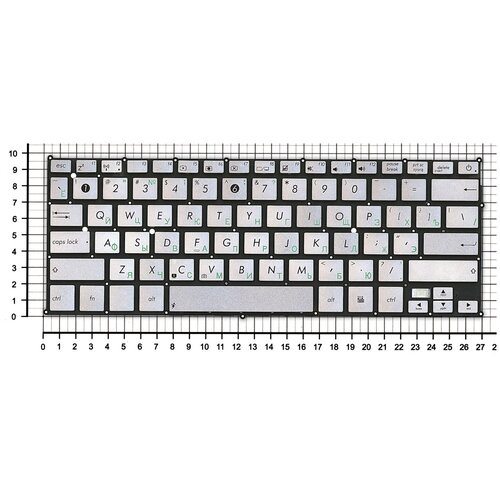 Клавиатура для ноутбука Asus UX21E серебристая 1727₽