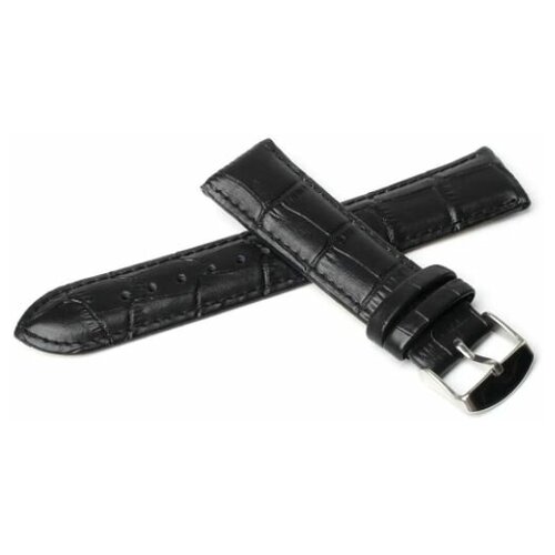 фото Ремешок кожаный для наручных часов, черный нет бренда