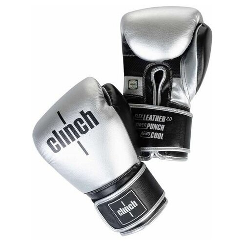 Перчатки боксерские Clinch Punch 2.0 серебристо-черные 14 унций C141