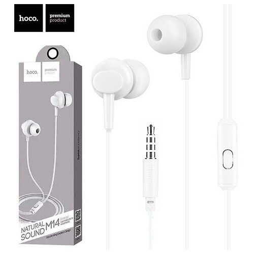 Наушники с микрофоном Hoco M14 Natural Sound 12м белые 69000₽