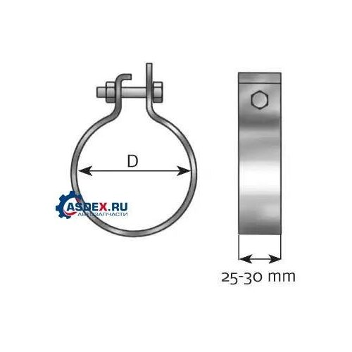 DINEX 99785 DIN99785_хомут трубы глушителя d85.5 h25-30\Omn MAN, MB