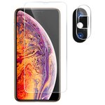 Защитное стекло на Apple iPhone XS Max (Гибридное - пленка + стекловолокно) на Экран и Камеру Brozo Hybrid Glass - изображение