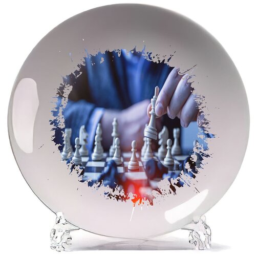 фото Тарелка шахматы шахматист белая пешка coolpodarok