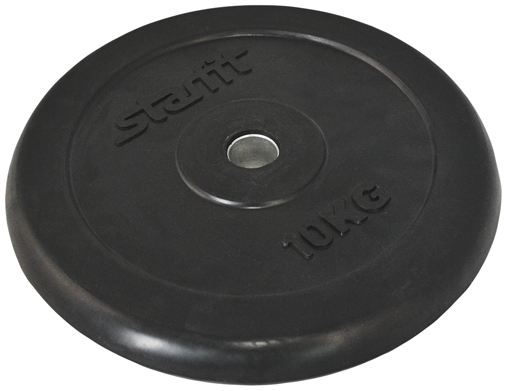 Диск обрезиненный Starfit Bb-202 D=26 мм, черный, 10 кг